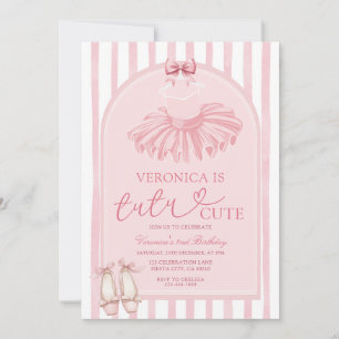 Convites Boho Arco Laço Rosa Tutu Bailarina Fofa Aniversári