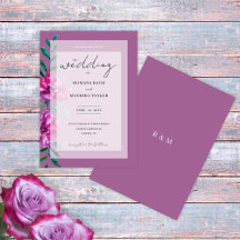 Boho Artístico Rosa Roxa Aquarela Floral