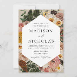 Convites Boho Autumn Frame Geométrico