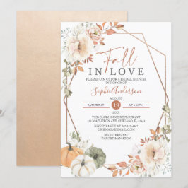 Convites Boho Autumn Pumpkin Cai No Amor Chá de panela Inv