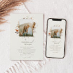 Convites Boho Autumn Wildflower | Boige Photo Frame Wedding<br><div class="desc">Apresentando nossa maravilhosa flor silvestre do outono | convite para casamento de quadro de fotos bege, que abraça uma design simples e moderna refletindo a beleza da natureza. Apresentando flores e folhas de terracota de queda seca prensada, ele captura a essência das matizes laranja queimadas em outubro, criando um design...</div>
