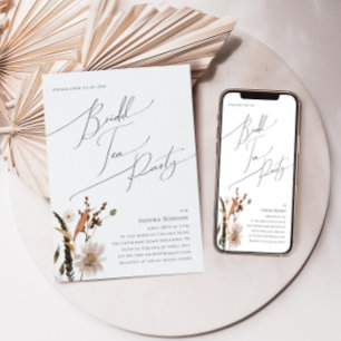 Convites Boho Autumn Wildflower Bridal Tea Party