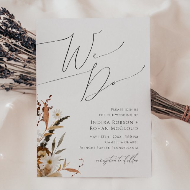 Convites Boho Autumn Wildflower | Fazemos Casamento (Criador carregado)