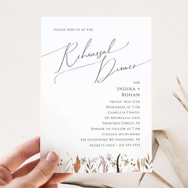 Convites Boho Autumn Wildflower | Janto de ensaio (Criador carregado)