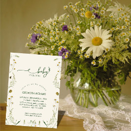 Convites Boho Baby de Flores Silvestres em Flor Baby Shower