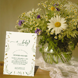 Convites Boho Baby de Flores Silvestres em Flor Baby Shower