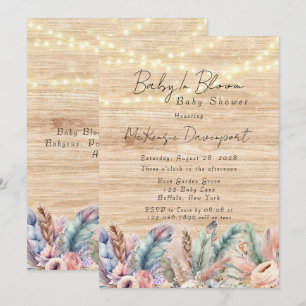 Convites Boho Baby In Bloom Chá de fraldas