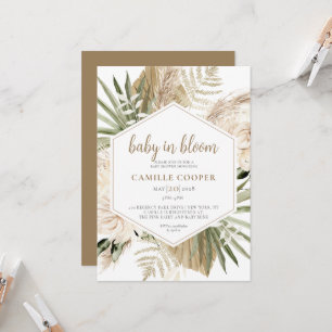 Convites Boho Baby In Bloom Pampas Grass