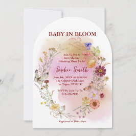 Convites Boho Baby In Flor Wildflower Watercolor