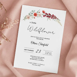 Convites boho baby shower red floral baby shower 