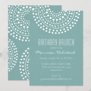 Convites Boho Bali Birthday Brunch em Teal