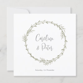 Convites Boho Bamboo Folha Botânica Molha Elegante Verde