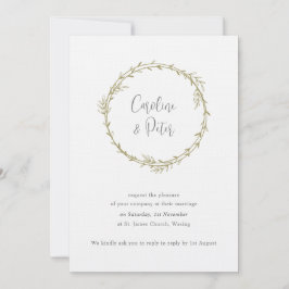 Convites Boho Bamboo Folha Botânica Molha Elegante Verde