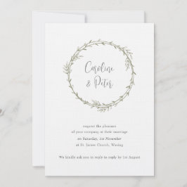 Convites Boho Bamboo Folha Botânica Molha Elegante Verde