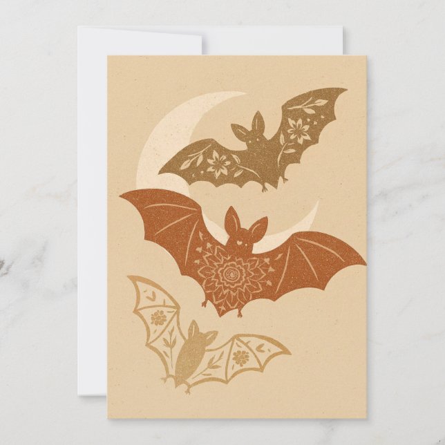 Convites Boho Bats Halloween (Frente)