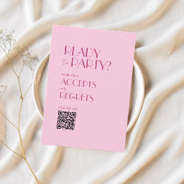 Convites Boho Beige Brown Bold Wedding Código QR RSVP