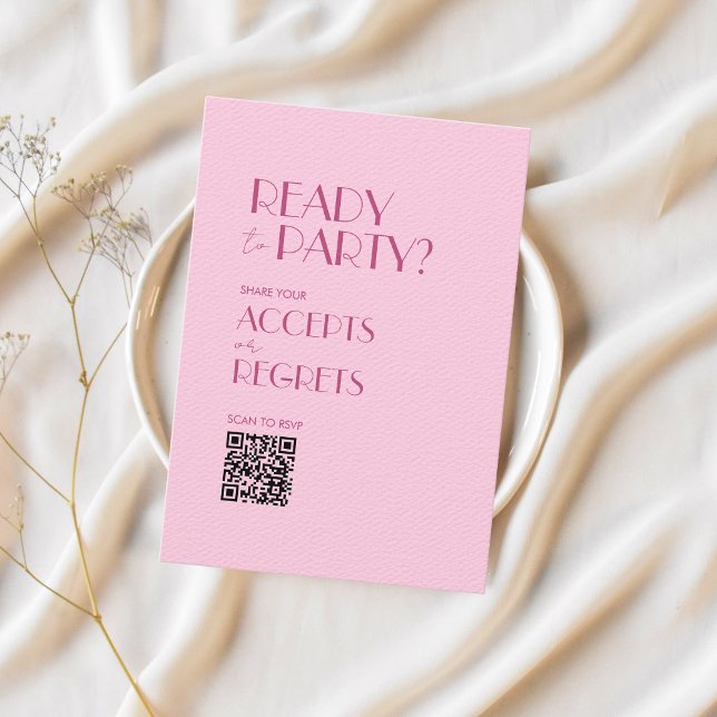 Convites Boho Beige Brown Bold Wedding Código QR RSVP (Criador carregado)