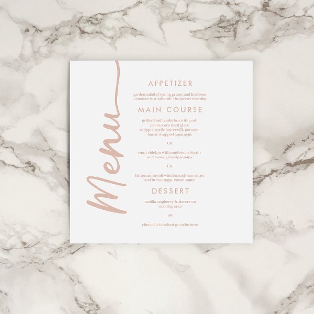 Convites Boho Beige + Brown Terracotta Trendy WedeMenu (Criador carregado)