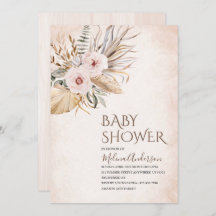 Boho Beige Flower chá de fraldas de aquarela