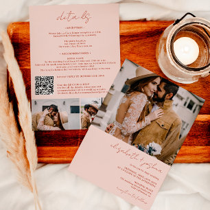 Convites Boho beige terracotta 4 foto Qr all all em 1 casam