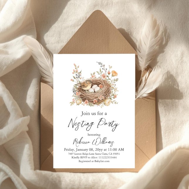 Convites Boho Bird Nesting Party Nest Baby Shower (Criador carregado)