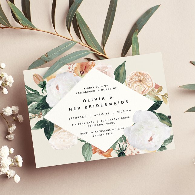 Convites Boho Blooms | Bridesmaids Brunch ou Luncheon (Criador carregado)