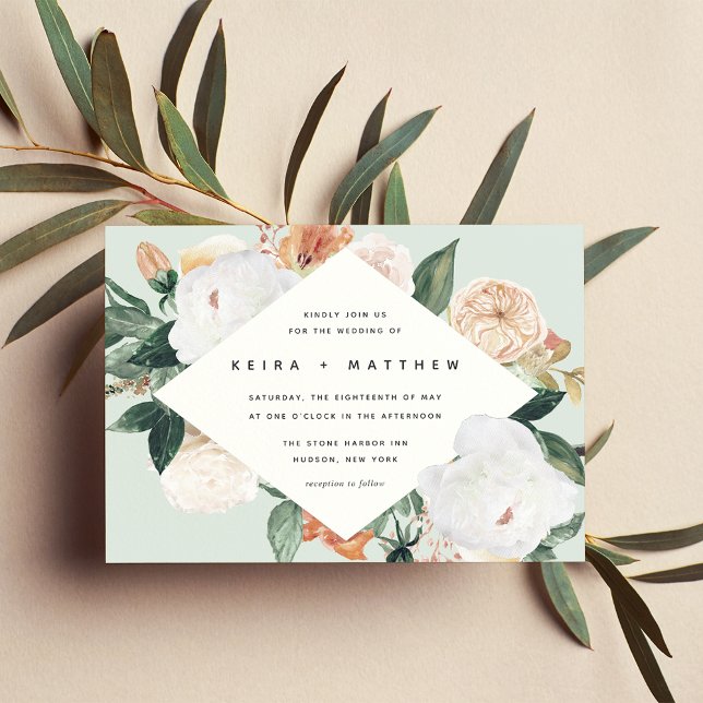 Convites Boho Blooms | Casamento Floral Geométrico Moderno (Criador carregado)