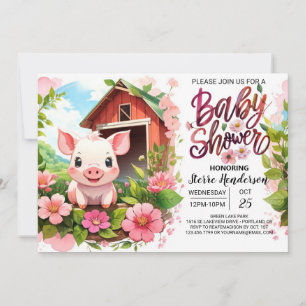 Convites Boho Blooms e Chá de fraldas Piggy