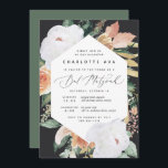 Convites Boho Blooms | Modern Floral Bat Mitzvah<br><div class="desc">Elegante convite para morcegos florais mitzvah apresenta um elongado quadro hexagonal de flores de aquarela e folhagem em boho desert inspirados em tons de pêssego,  branco,  marfim e verde-sábio. Personalize com sua cerimônia de morcego mitzvah e detalhes do partido em letras modernas.</div>