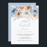 Convites Boho Blue aniversário de 40 anos<br><div class="desc">Convite de festas aniversário de 40 anos Floral Azul de Watercolor Boho Ver coleção correspondente em Niche e Nest Store</div>