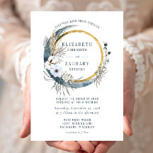 Boho Blue Moon Floral Wreath Wedes