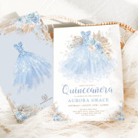 Boho Blue Quinceañera Princesa Vestida Aniversário
