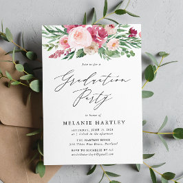 Convites Boho Blush e Festa de formatura Floral Rosa