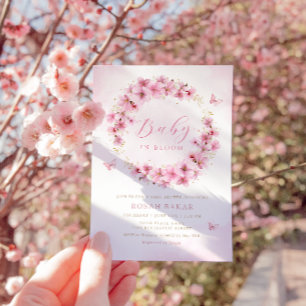 Convites Boho Blush Floral Flor Butterfly Chá de fraldas