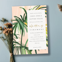 Boho Blush Green Palm Beach Casamento
