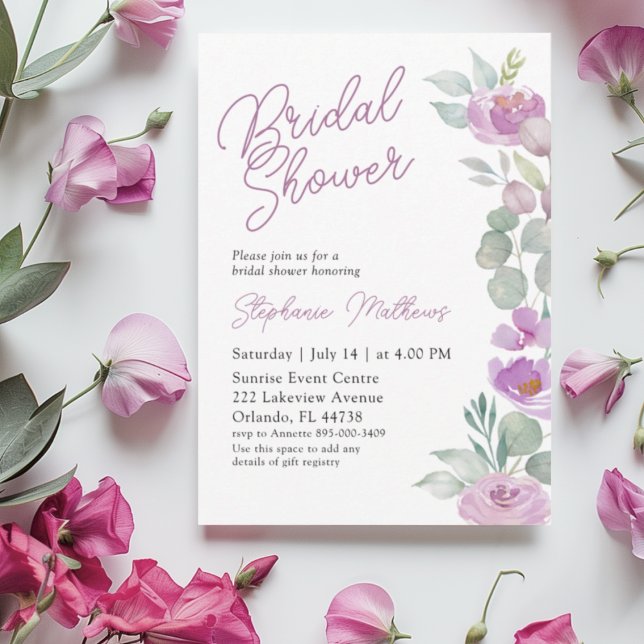 Convites Boho Blush Pink Floral Bridal Shower (Criador carregado)
