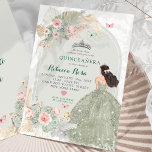 Convites Boho Blush Pink Sage Green Princesa Quinceañera<br><div class="desc">Boho Blush Sage Verde Princesa Quinceañera Convite</div>