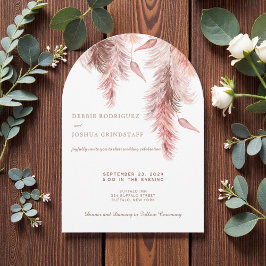 Convites Boho Bohemian Pampass Wedding Invitation