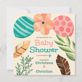 Convites Boho Botanical Baby Shower