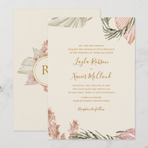 Convites Boho Botânico   Casamento Tradicional Simples De 