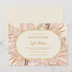 Convites Boho Botânico   Chá de panela Horizontal de Marf