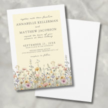 Boho Botânico Floral Amarelo de Flores Silvestres 