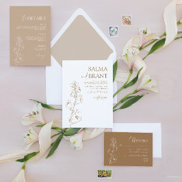 Convites Boho Botânico Minimalista Moderno Floral