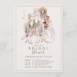 Convites Boho Bride e Chá de panela Lhamas