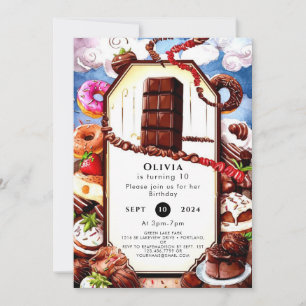 Convites Boho Brown Chocolate Birthday