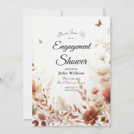 Convites Boho Browns with Butterflies Engagement Shower