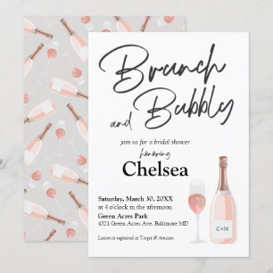 Convites Boho Brunch E Chá de panela De Borracha