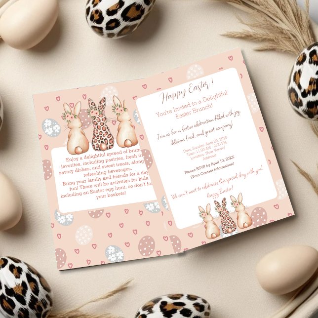 Convites Boho Bunny Personalizado Páscoa Brunch (Boho Bunny Personalized Easter Brunch Invitation)