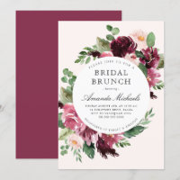 Boho Burgundy Greenery Floral Bridal BrunChá