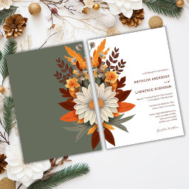Convites Boho Burnt Orange Sage Floral Casamento outono